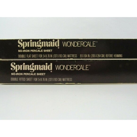 Vintage Double Sheet Springmaid Wondercale Oasis No Iron Percale New Flat Fitted - Picture 4 of 7